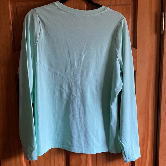 🆕 Athleta Uptempo Ribbed Long Sleeve Mint Green Henley, 1X - Picture 2 of 7